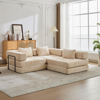 Convertible Floor Sofa Bed by HouseOfZazla, beige modular sectional futon sofa on Tampa Home & Garden Store
