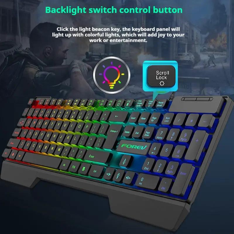 Wired Keyboard Luminous backlit RGB with multicolor keys by FLIPSTYLEZLLC on Tampa Home & Garden Store