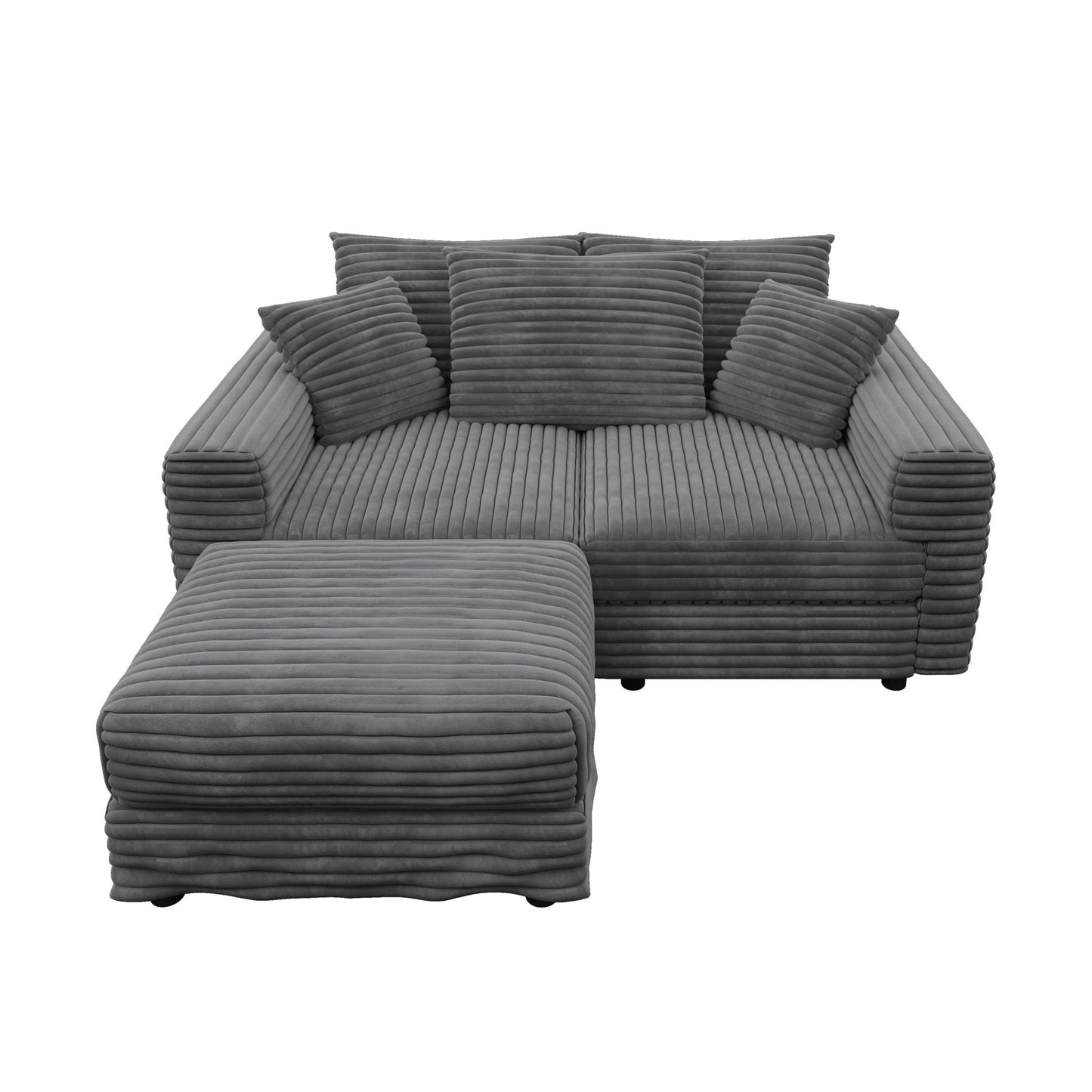 Convertible Sofa With Deep Seat and Pillows
