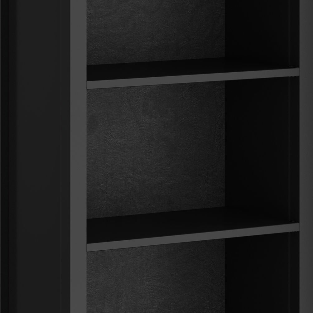 Handcrafted solid wood bookcase with five black shelves by HouseOfZazla on Tampa Home & Garden Store