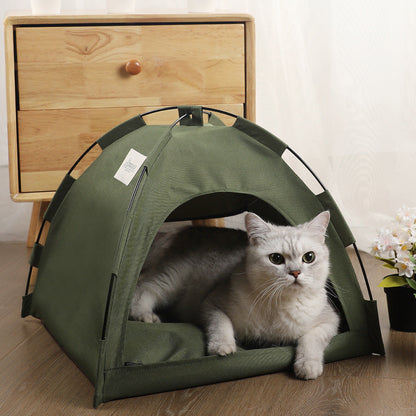 Cat tent bed olive green by Sell My Stuff with cushion interior on Tampa Home & Garden Store