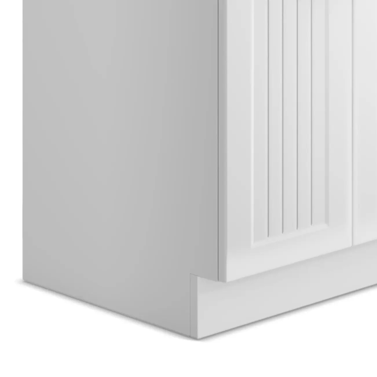 Beckham laundry cabinet vanity white with vertical door by Unique Piece Furniture toe-kick base on Tampa Home & Garden Store