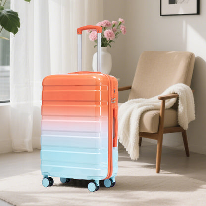3-Piece spinner luggage set orange to aqua gradient with telescoping handle HouseOfZazla on Tampa Home & Garden Store