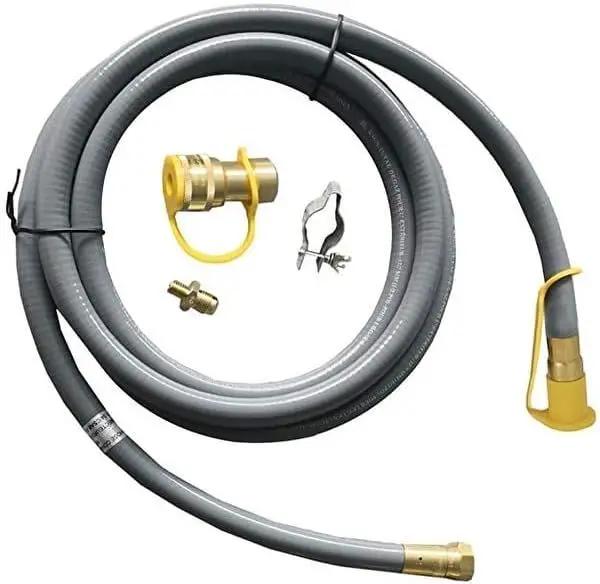 Gas Conversion Kit, medium gray hose with brass fittings by Unique Piece Furniture on Tampa Home & Garden Store