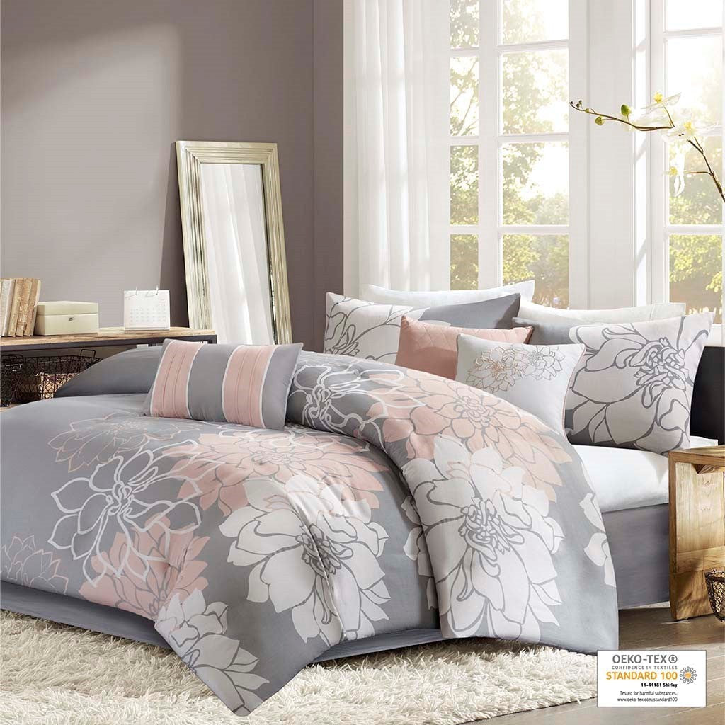 Madison Park Floral Cotton Sateen Comforter by HouseOfZazla with florals and pillows on Tampa Home & Garden Store