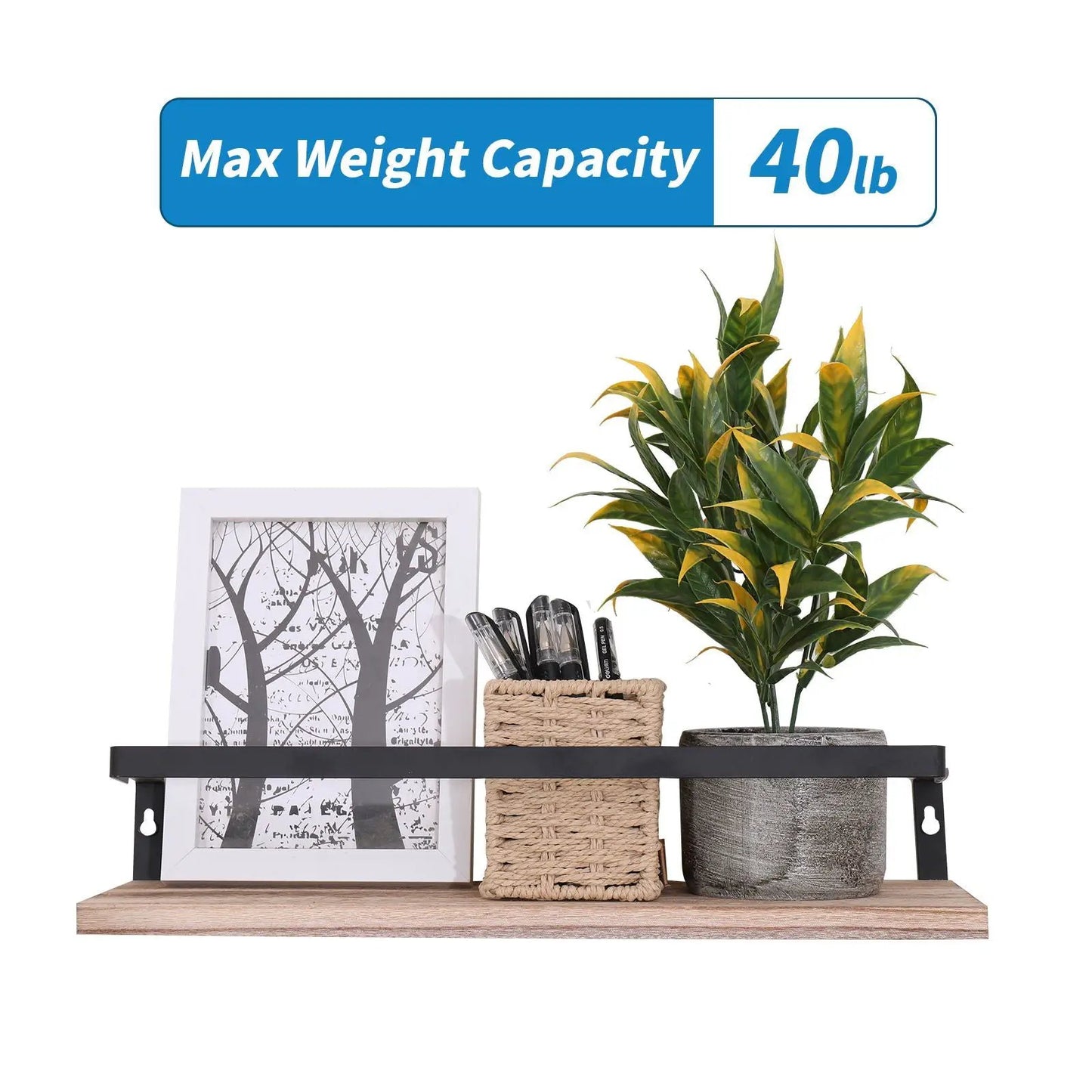Natural Wood Floating Shelves 2 for Bedroom