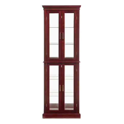 Lighted Curio Cabinet with Tempered Glass Shelves