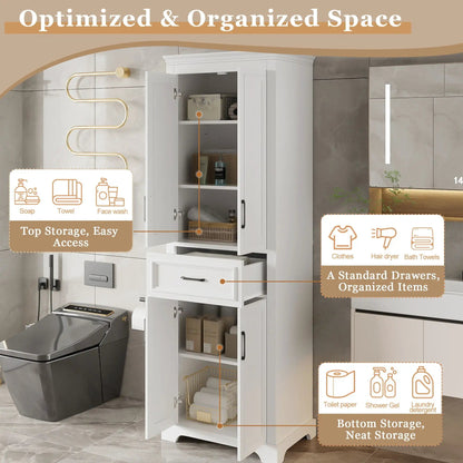 Freestanding Vanity With 4 Doors and 1 Drawer