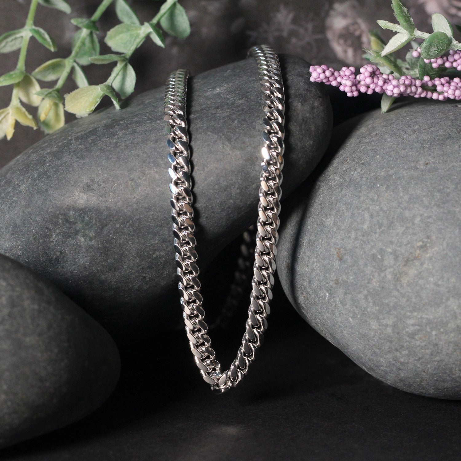 14k white gold Miami Cuban chain necklace 5.00 mm by Bids.com on Tampa Home & Garden Store