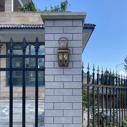 Outdoor waterproof wall light by GigaTech, wall-mounted dark metal lantern with glass panes on Tampa Home & Garden Store