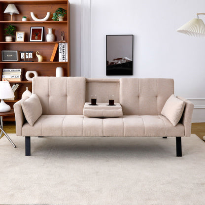 Compact Foldable Sofa Bed and Cup Holder