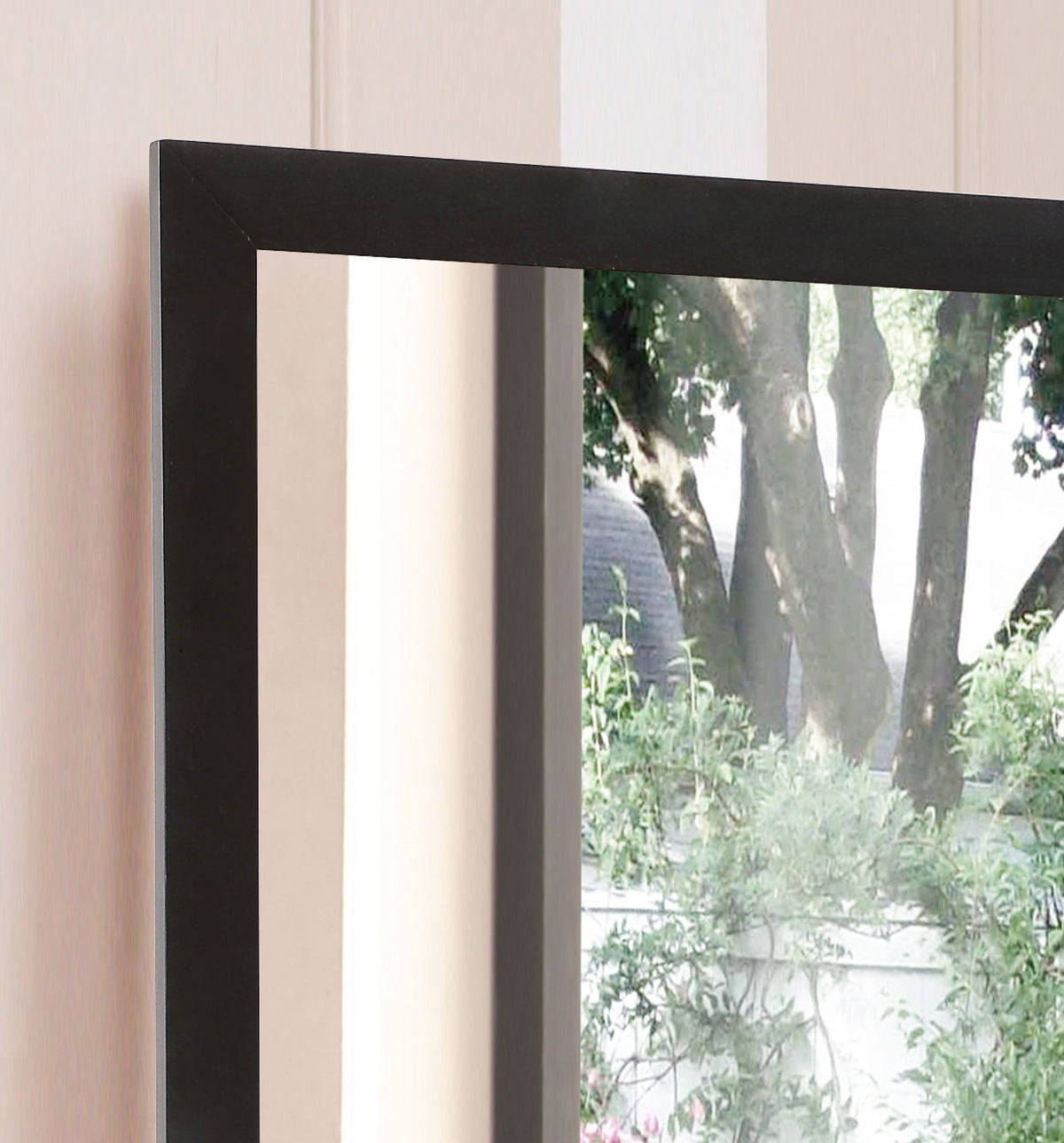 Burlington modern design transitional wall mirror with black wood frame on Tampa Home & Garden Store