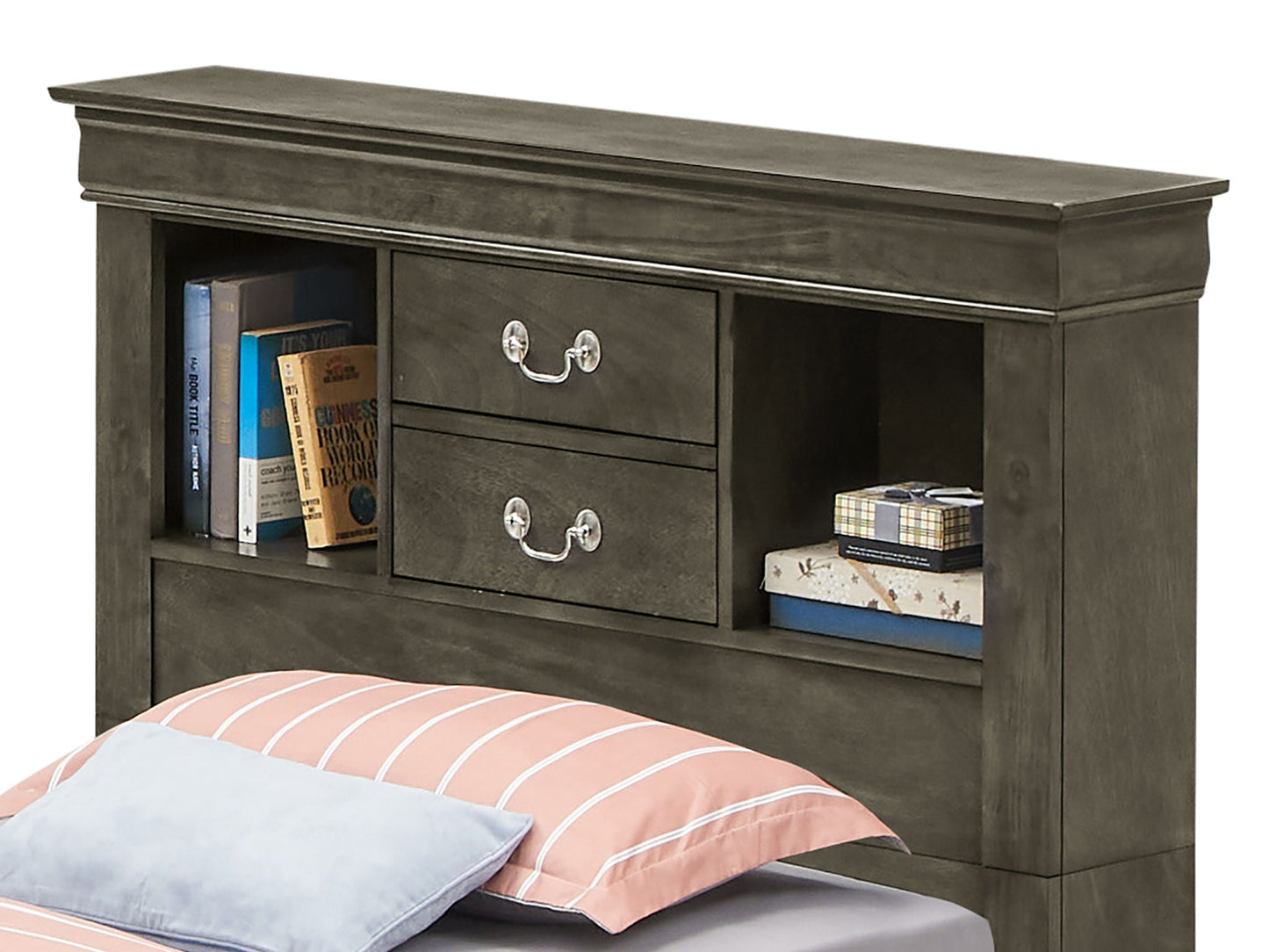 Traditional Style Bookcase Storage Bed dark espresso wood with shelves and drawers HouseOfZazla on Tampa Home & Garden Store