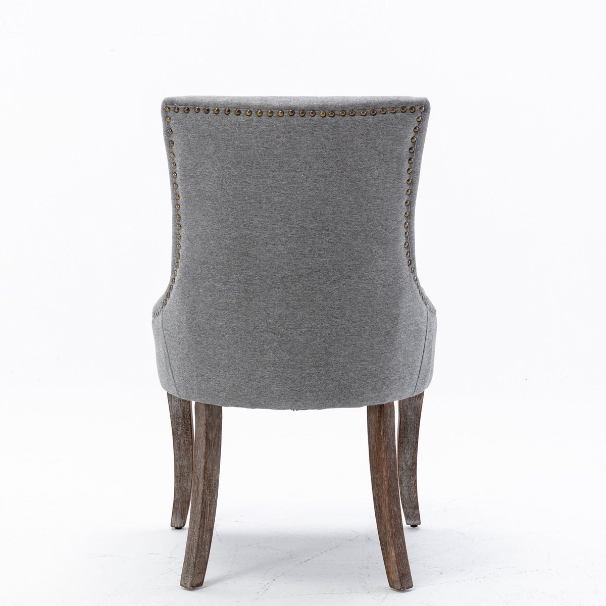 Ultra Side Dining Chair with nailhead trim, gray upholstery, set of 2, wood legs HouseOfZazla on Tampa Home & Garden Store