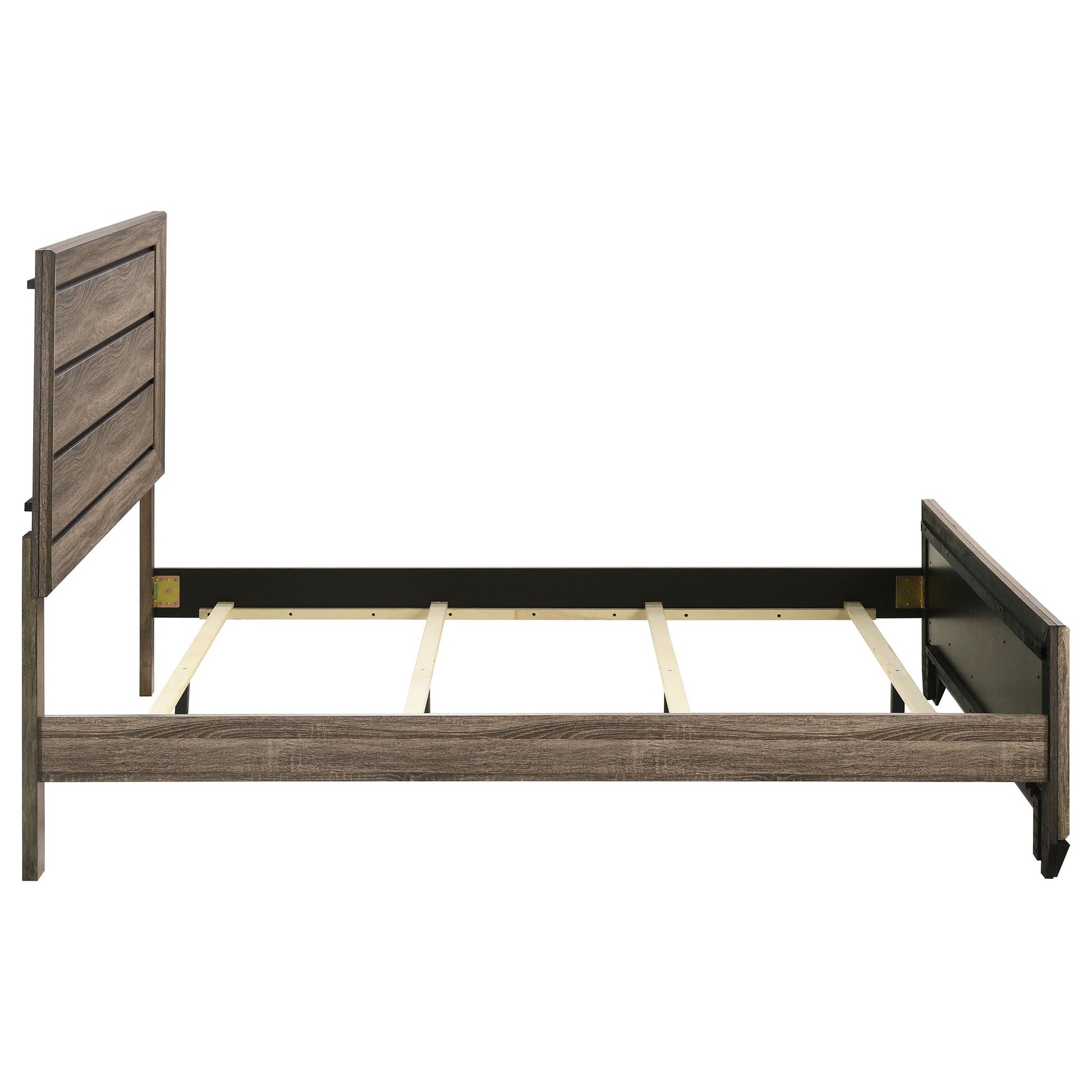 Oatfield Panel Bed in dark wood with paneled headboard by HouseOfZazla on Tampa Home & Garden Store