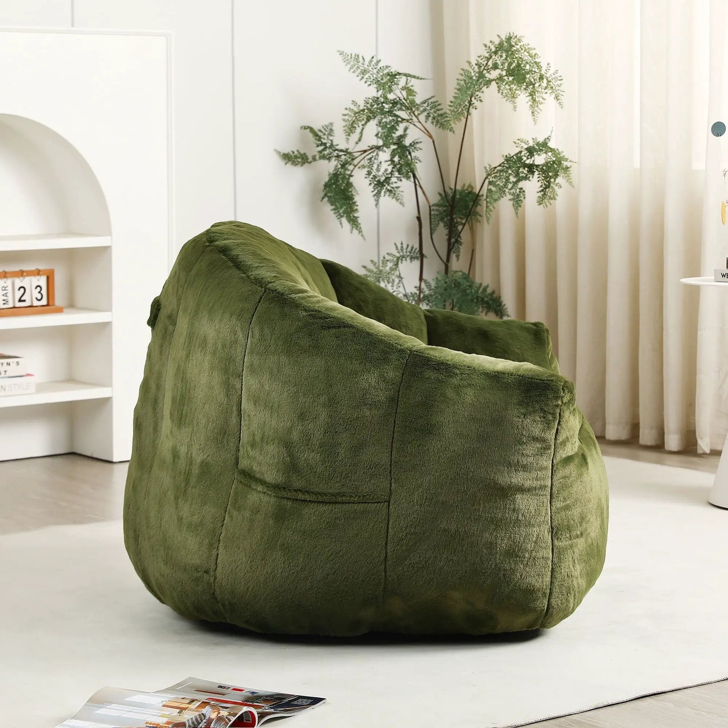 Beanbag Chair with Armrests High Density Foam