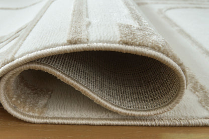 Farongrove Ivory Beige Geometric Area Rug