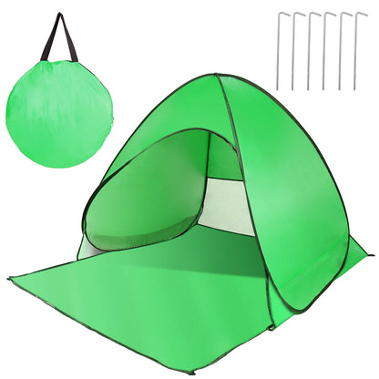 Pop Up Beach Tent GemGear sun shade with net window bright green storage bag and 6 stakes on Tampa Home & Garden Store