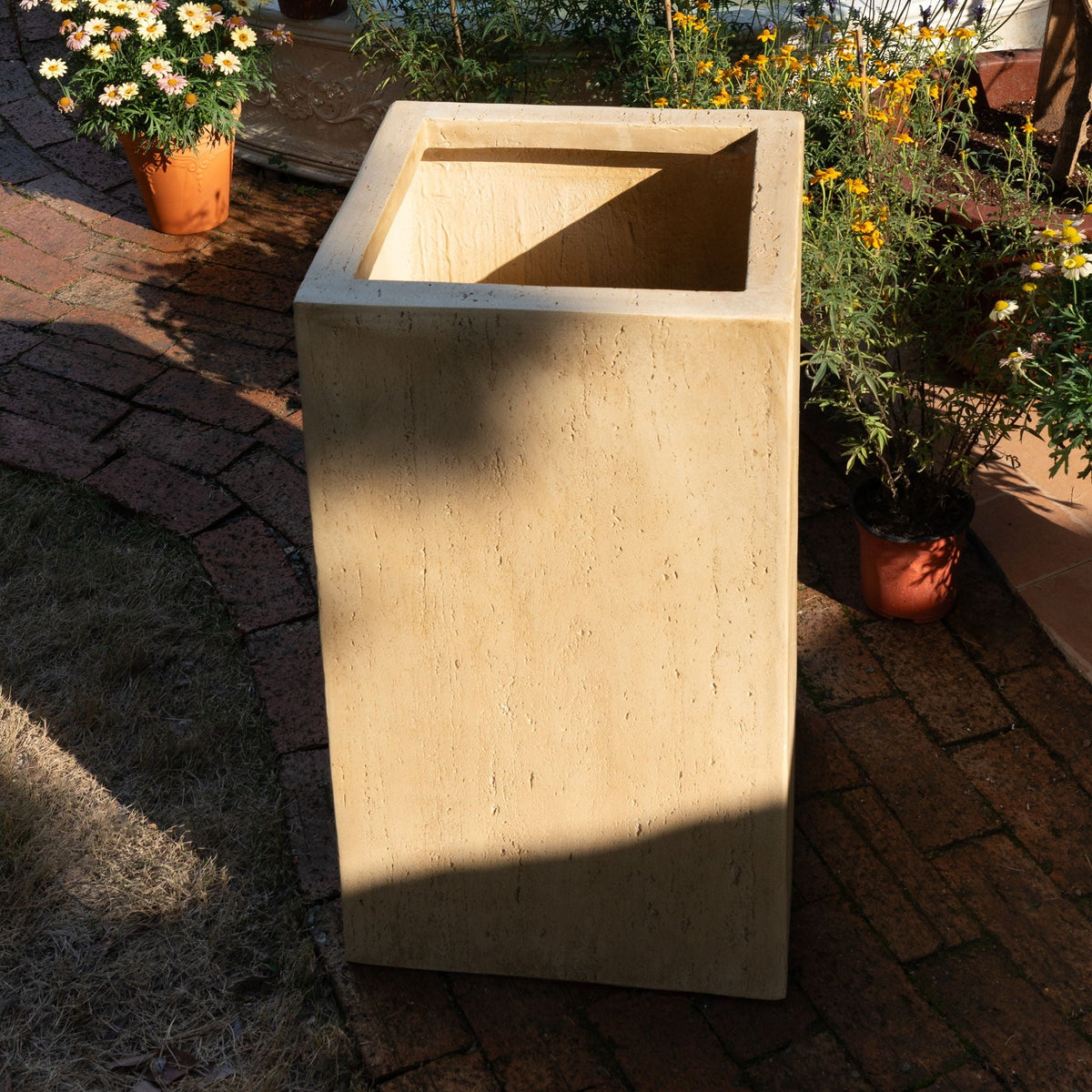 Modern Outdoor Planter rectangular beige concrete-style planter by HouseOfZazla on Tampa Home & Garden Store