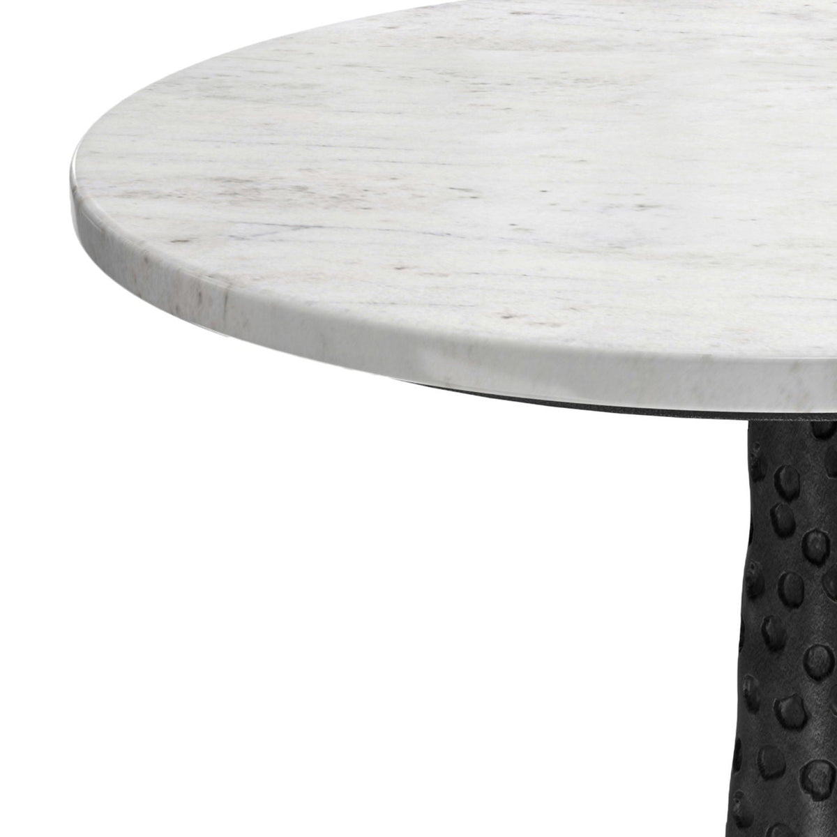 Black marble side table with hammered aluminum base by HouseOfZazla on Tampa Home & Garden Store