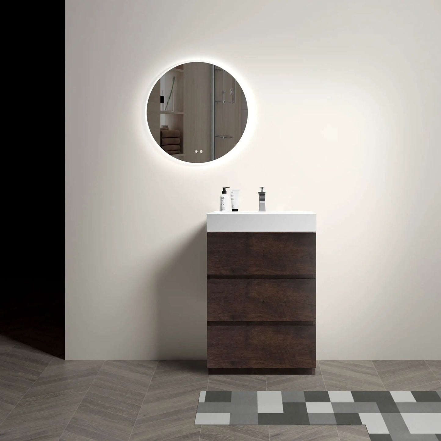 Alice Bathroom Vanity with Large Storage and Sink