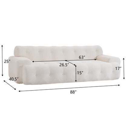 Cloud Chenille Three Seater Sofa with Tufting
