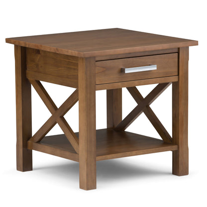 Kitchener Solid Wood End Table with Brown Stain