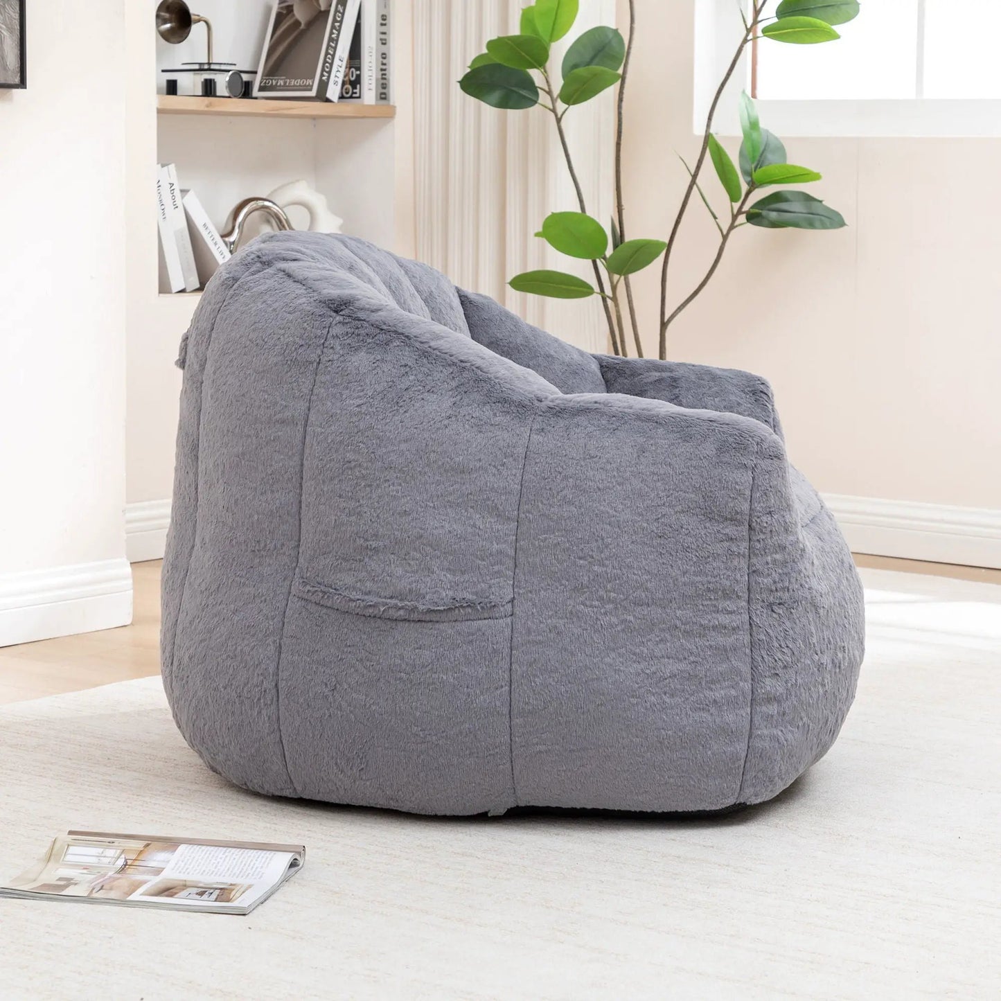 Beanbag Chair with Armrests High Density Foam
