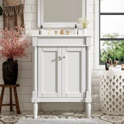 Bathroom Vanity with Top Sink and Dual Storage