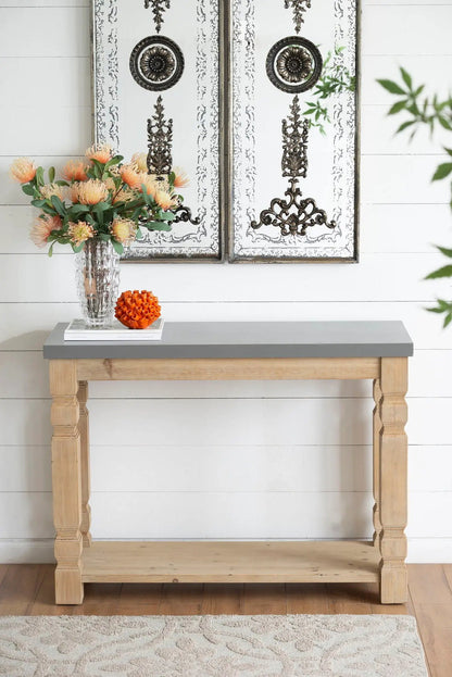Rustic Modern Console Table With Concrete Top