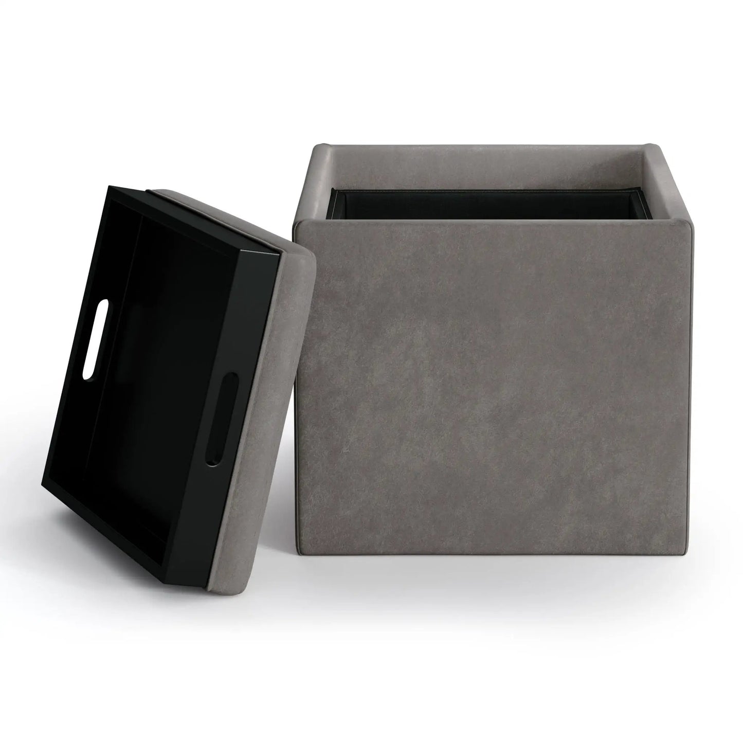 Rockwood Upholstered Cube Ottoman with Tray