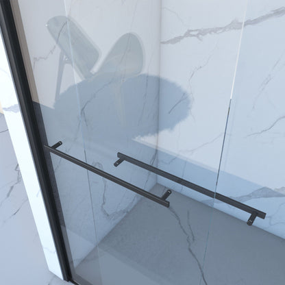Double Sliding Shower and Matte Black Frame Door