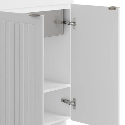 Murphy laundry cabinet white vanity with beadboard door and shelf Tampa Home & Garden Store on Tampa Home & Garden Store