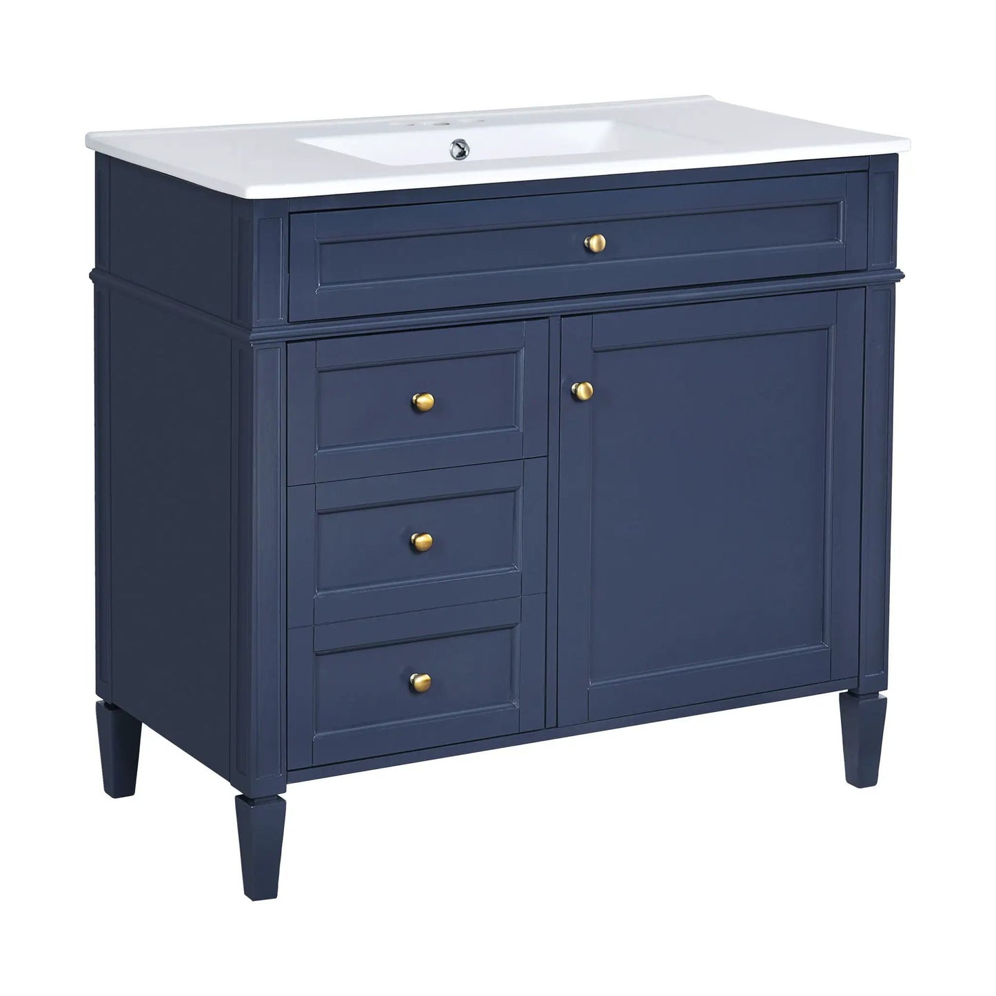 Blue Bathroom Vanity With Top Sink and Storage