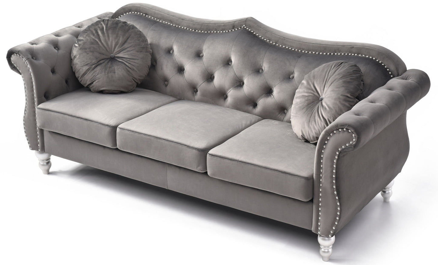Hollywood Glam Sofa and Tufted Nailhead Trim