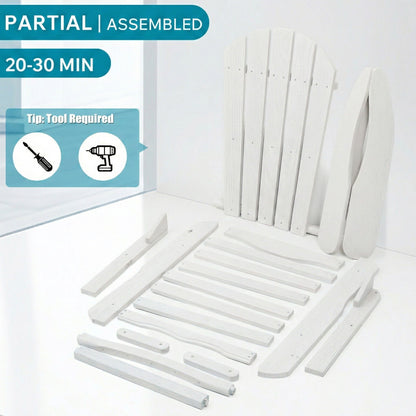 Folding Adirondack lounge chair components set in white with embossed grain texture on Tampa Home & Garden Store