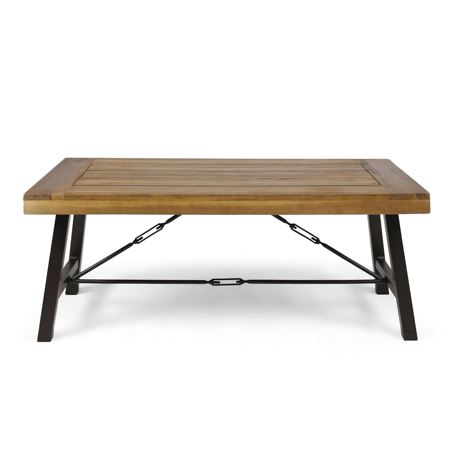 Modern Outdoor Acacia And Metal Coffee Table