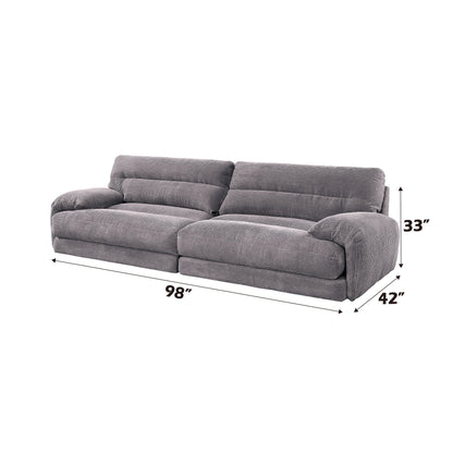Cadenza Corduroy Loveseat gray by HouseOfZazla, stationary two-seat sofa in fabric on Tampa Home & Garden Store