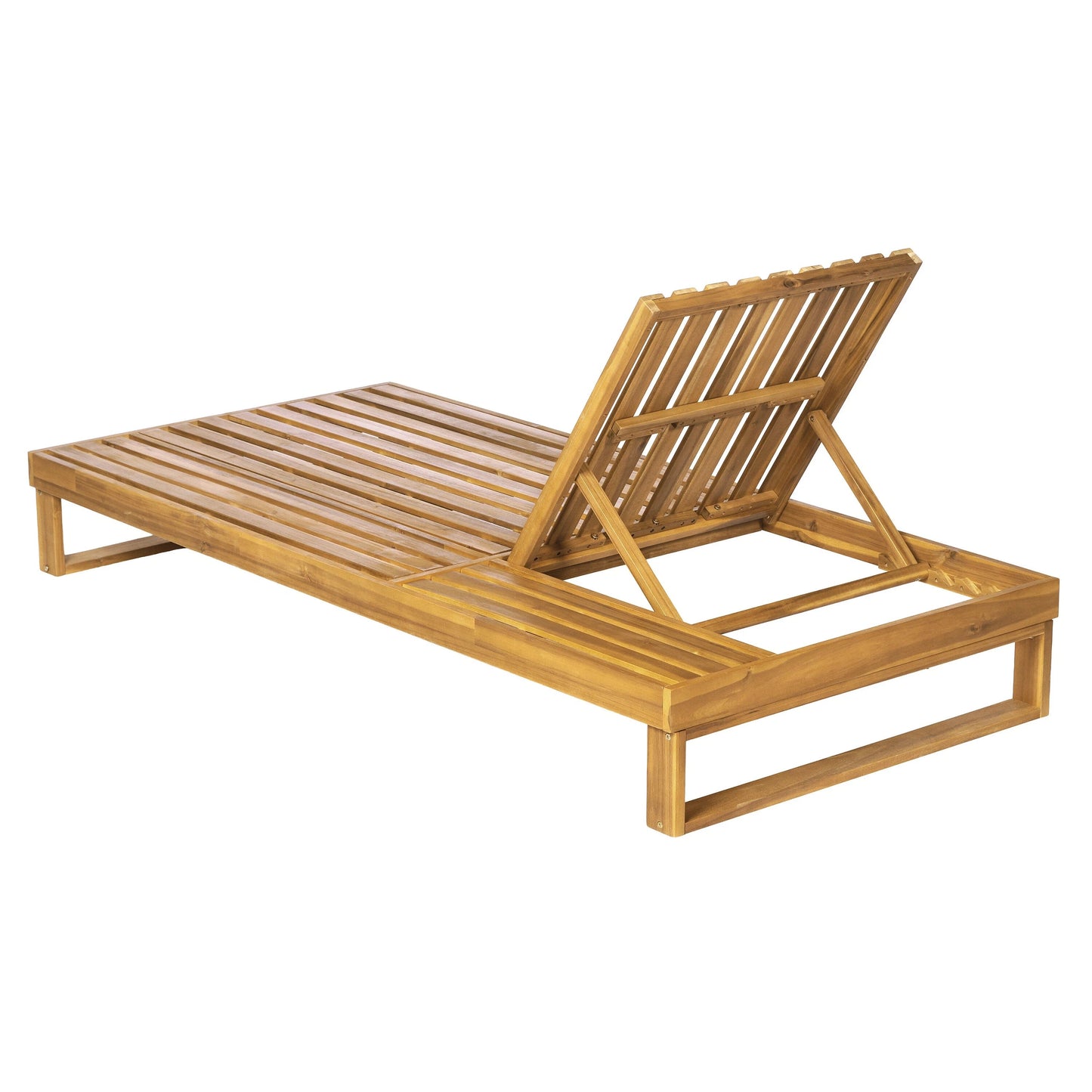 Acacia Wood Chaise Lounge with Adjustable Comfort
