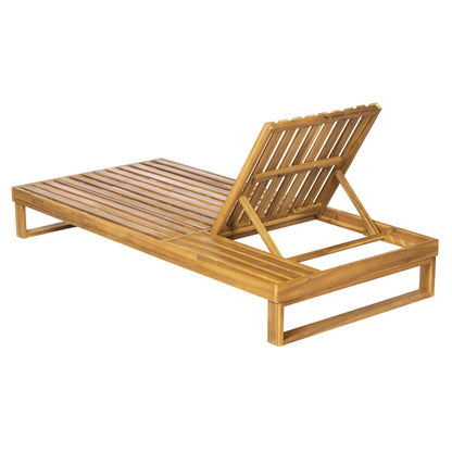 Acacia Wood Chaise Lounge with Adjustable Comfort