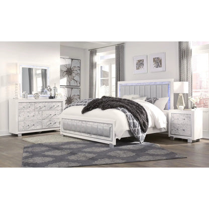 Skye Marble Nightstand with Drawers White