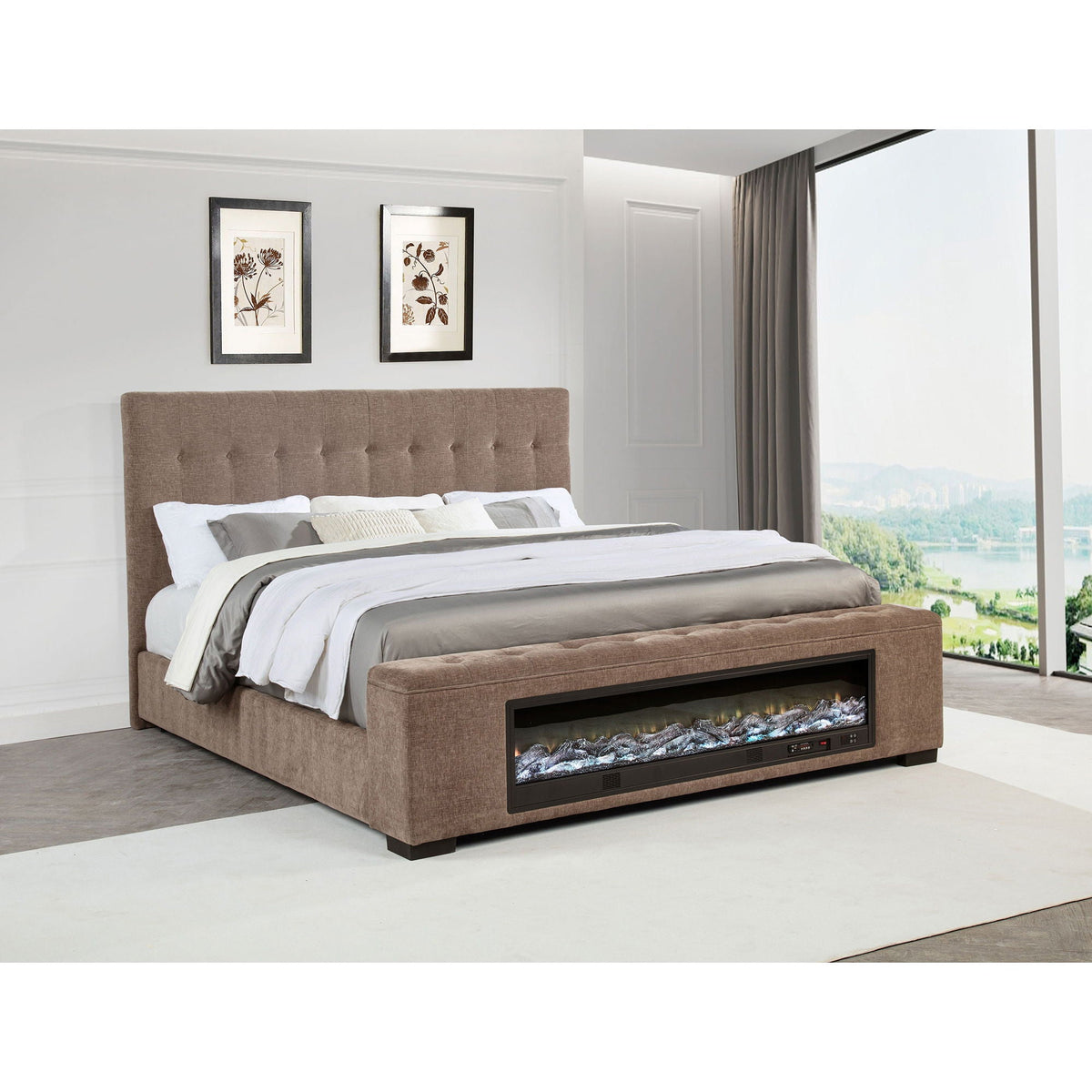 Crombie Bed With Visual Flame Effect and Speaker