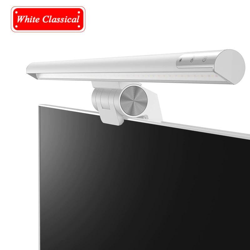 Stevvex Screenbar LED desk lamp clamp-on for LCD monitor, white/silver finish on Tampa Home & Garden Store