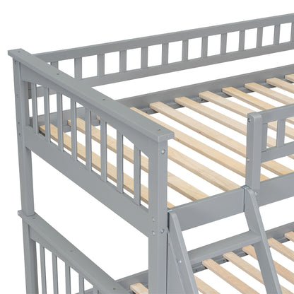 HouseOfZazla bunk bed with drawers, gray finish with light wood slats on Tampa Home & Garden Store