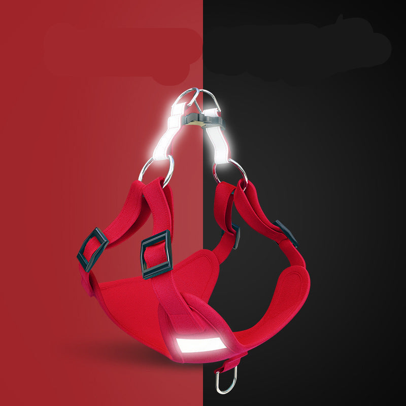 Reflective red dog harness vest and leash set by Pet Zen with adjustable straps and buckles on Tampa Home & Garden Store