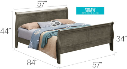 Panel Sleigh Bed by HouseOfZazla weathered gray wood full-size bed frame on Tampa Home & Garden Store
