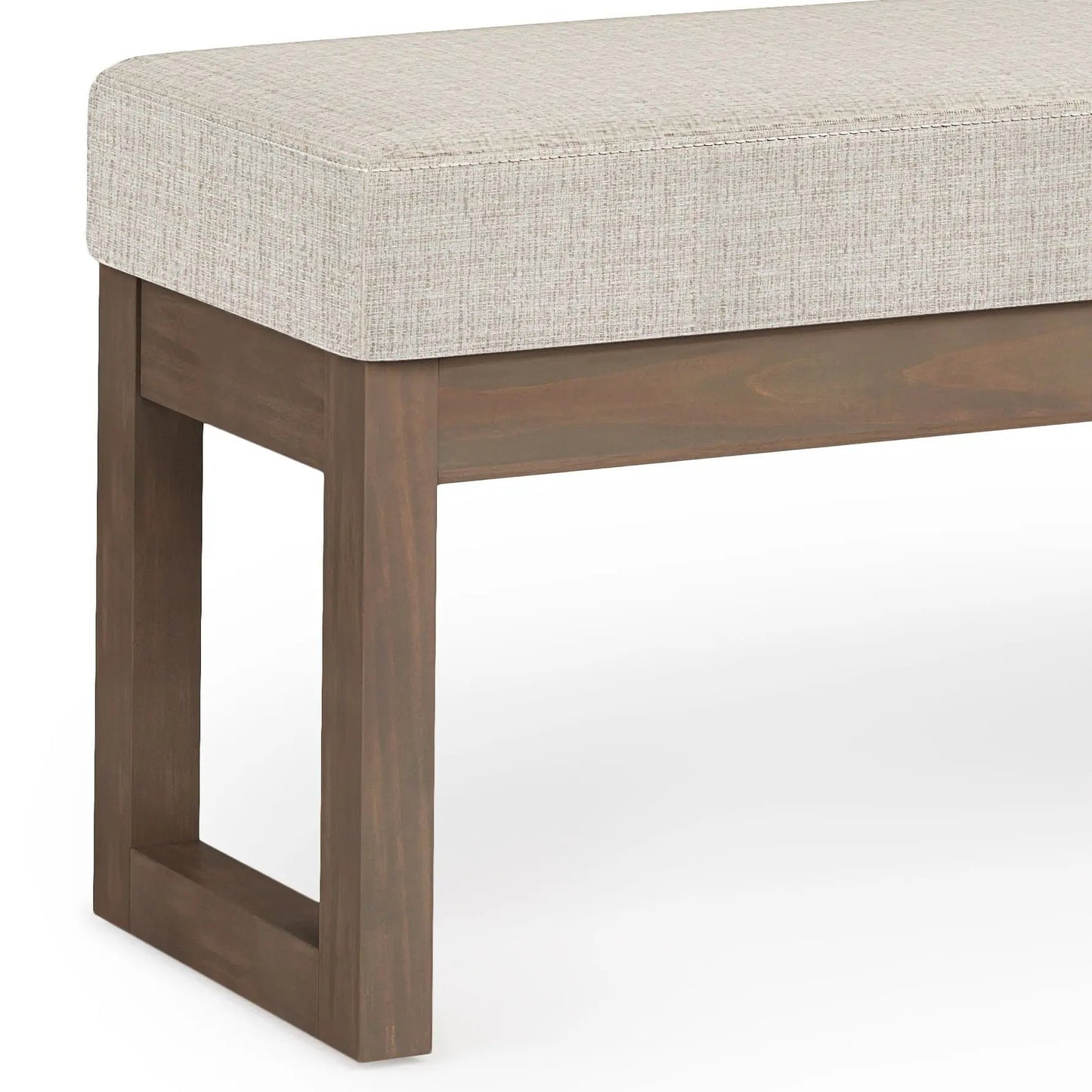 Milltown Upholstered Ottoman Bench With Driftwood