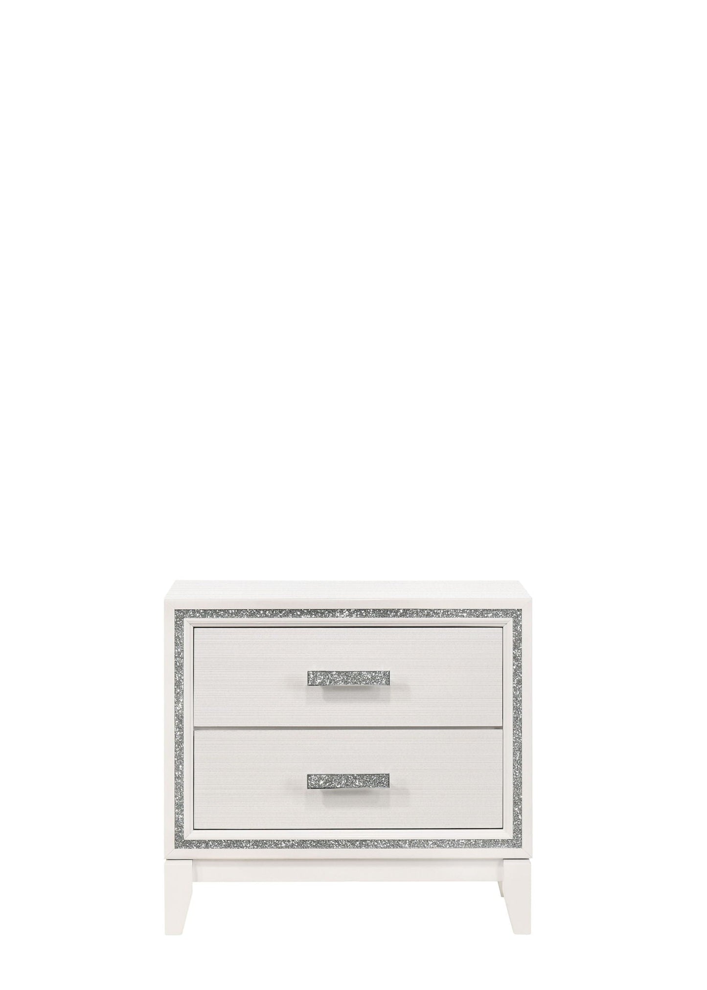 Haiden Weathered Nightstand with Silver Trim