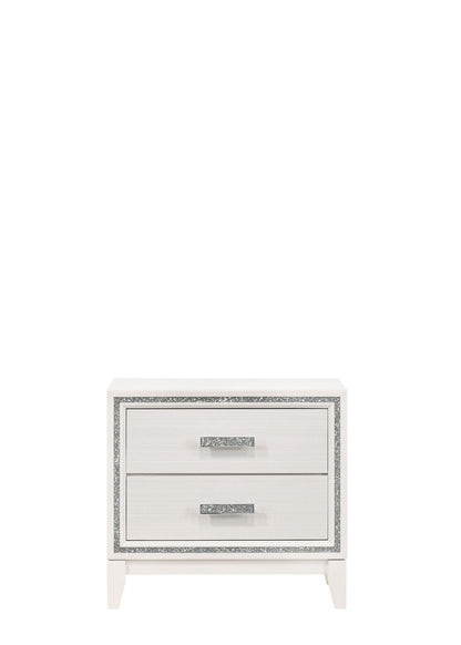 Haiden Weathered Nightstand with Silver Trim