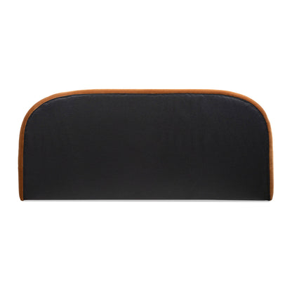 Archie Puffy Grounded Upholstered Platform Bed King Burnt black upholstery tan piping on Tampa Home & Garden Store
